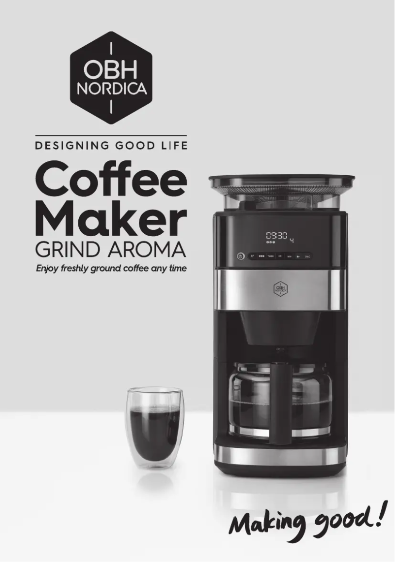 Image de la première page du manuel de l'appareil Grind Aroma OP8328S0