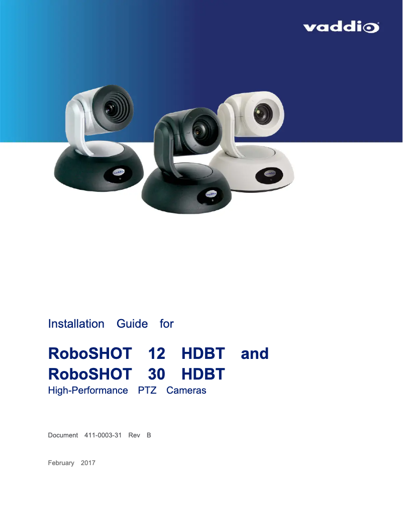Page 1 of the manual User Manual Vaddio RoboSHOT 12 OneLINK HDBT