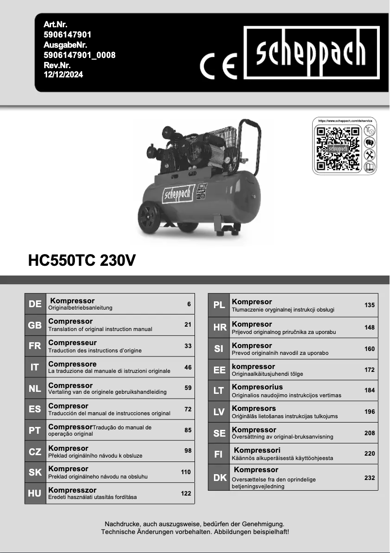 Page n°1 - Manuel utilisateur Scheppach HC550TC