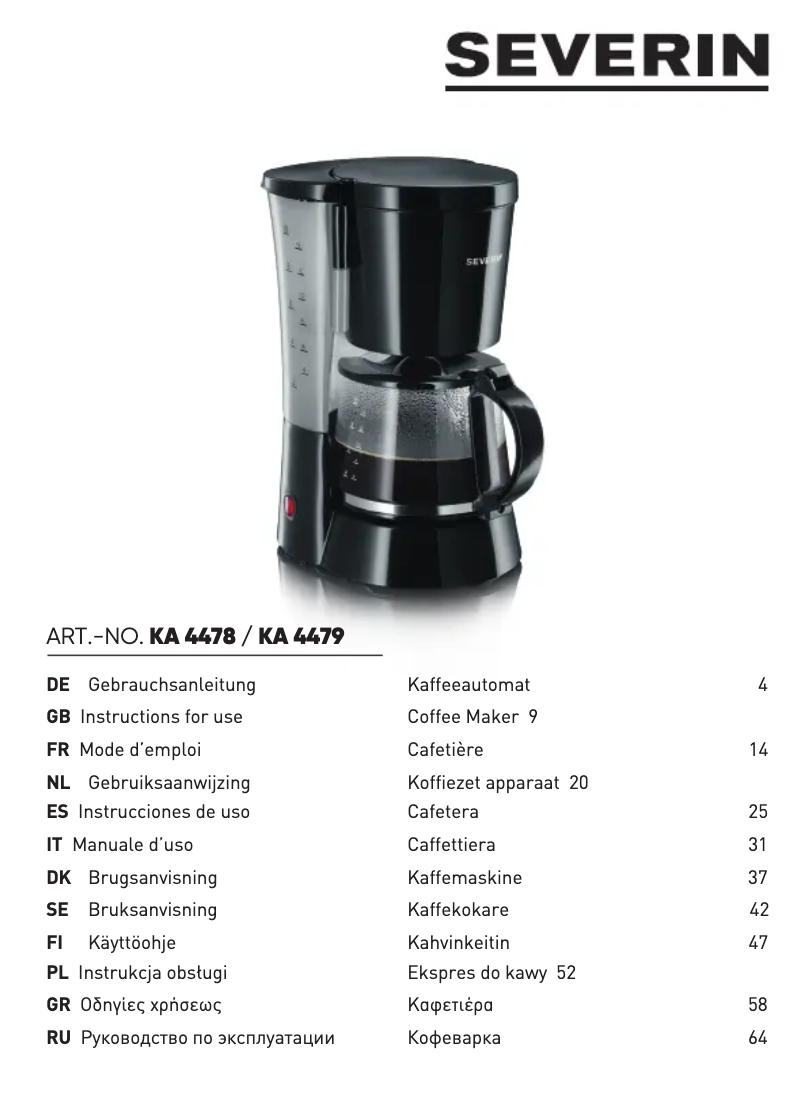 Image de la première page du manuel de l'appareil KA 4478