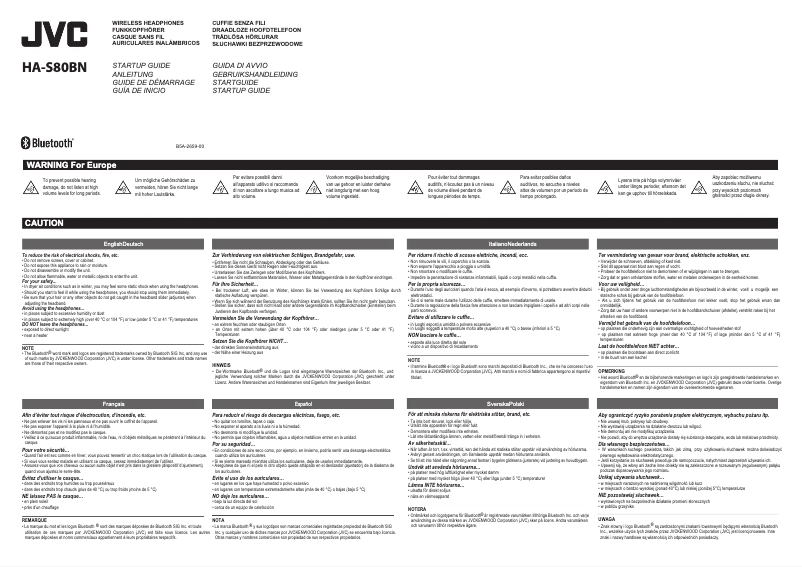 Page 1 de la notice Manuel utilisateur JVC HA-S80BN