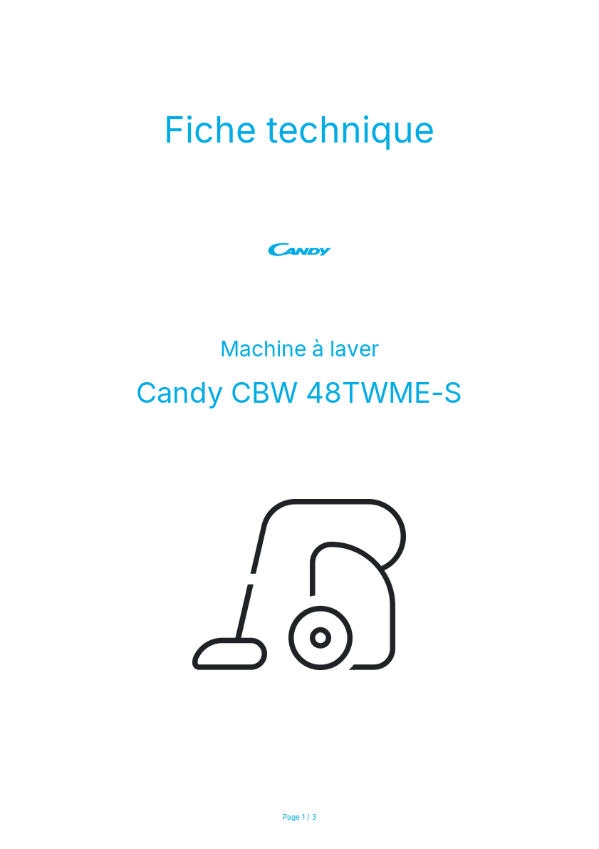 Image de la première page du manuel de l'appareil CBW 48TWME-S