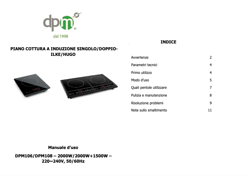 Page n°1 - Manuel utilisateur DPM DPM108