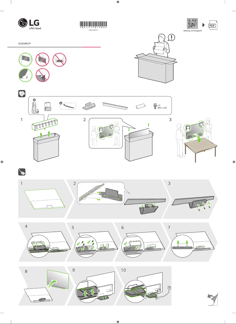 Page n°1 - Guide d'installation LG OLED48CX9LB
