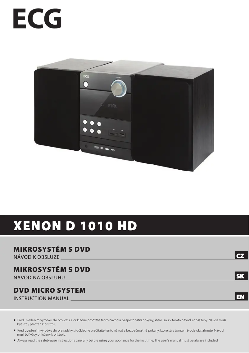 Página 1 del manual Manual de usuario ECG XENON D 1010 HD