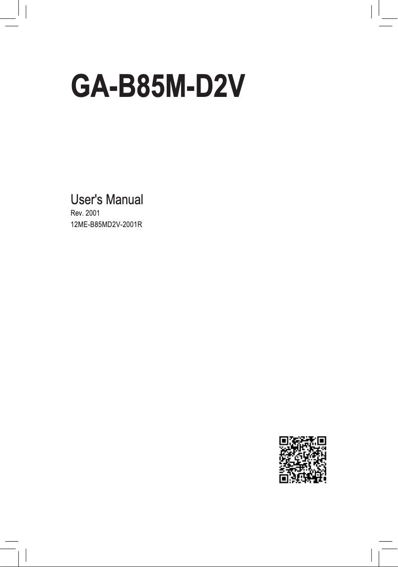 Image de la première page du manuel de l'appareil GA-B85M-D2V