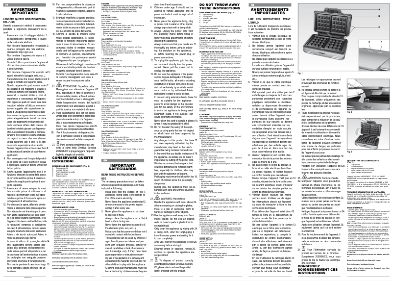 Page 1 de la notice Manuel utilisateur Ariete Party Time 0187