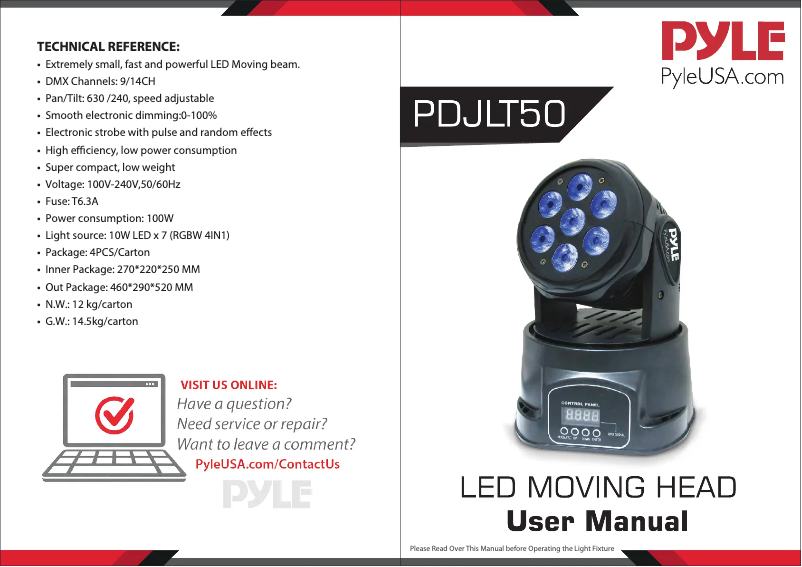 Image de la première page du manuel de l'appareil PDJLT50