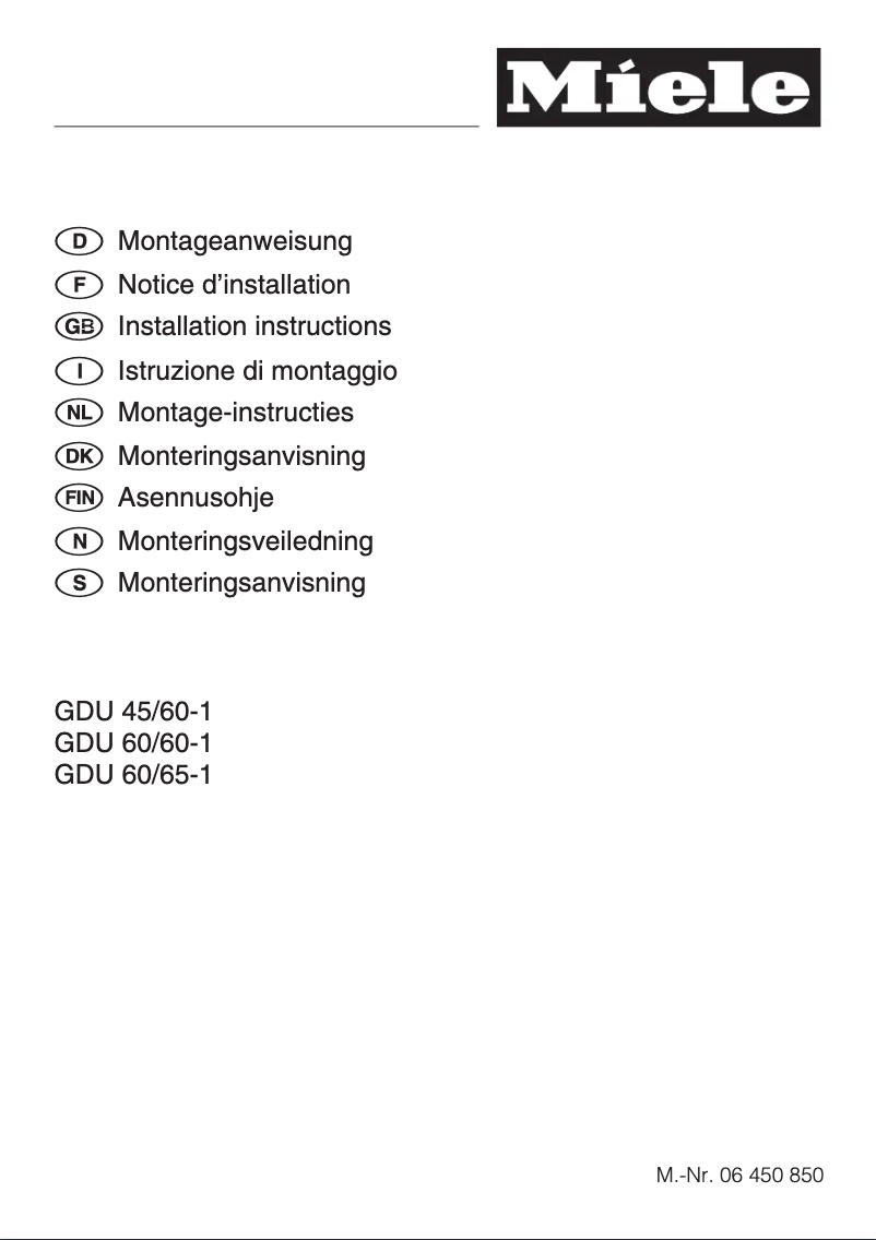 Image de la première page du manuel de l'appareil GDU 60/60-1