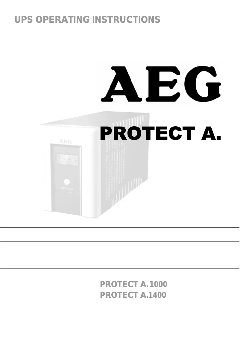 Page 1 de la notice Manuel utilisateur AEG Protect A. 1000 VA