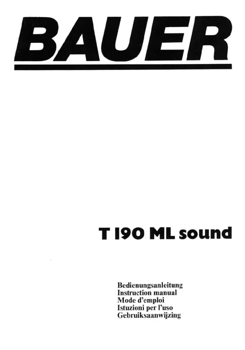 Page n°1 - Manuel utilisateur Bauer T190 ML Sound