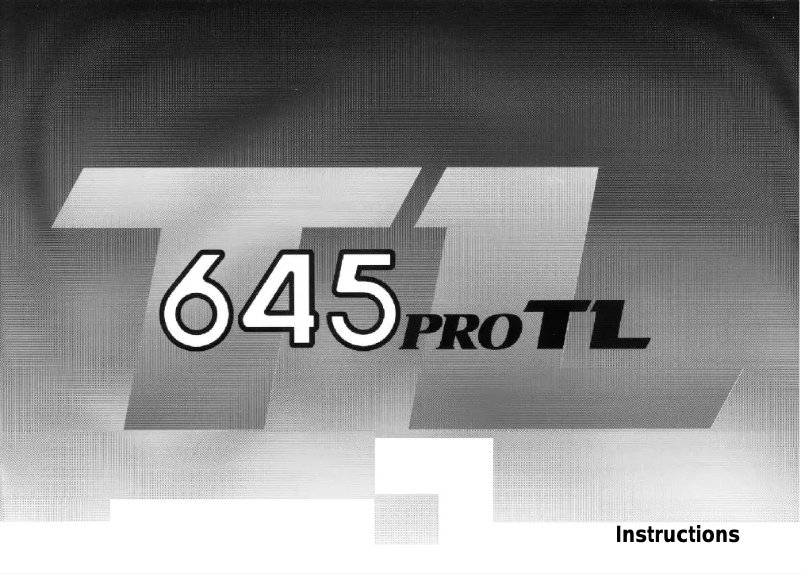 Page 1 de la notice Manuel utilisateur Mamiya 645 Pro TL