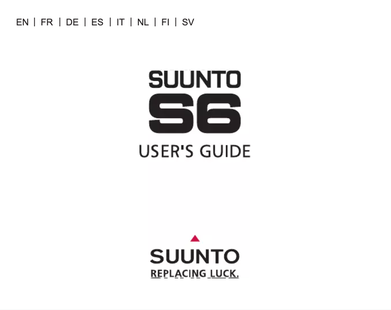 Page n°1 - Manuel utilisateur Suunto S6