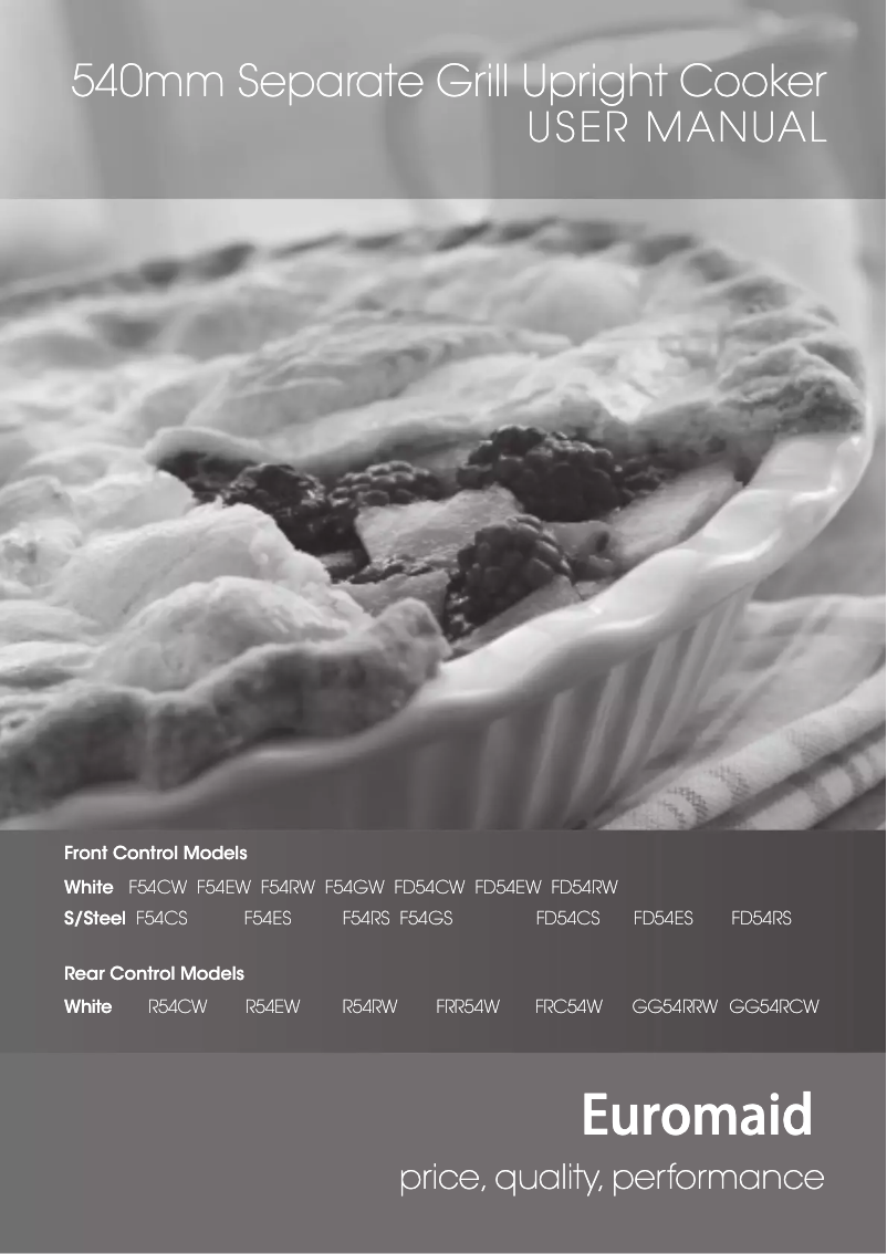 Page n°1 - Manuel utilisateur Euromaid FRR54W