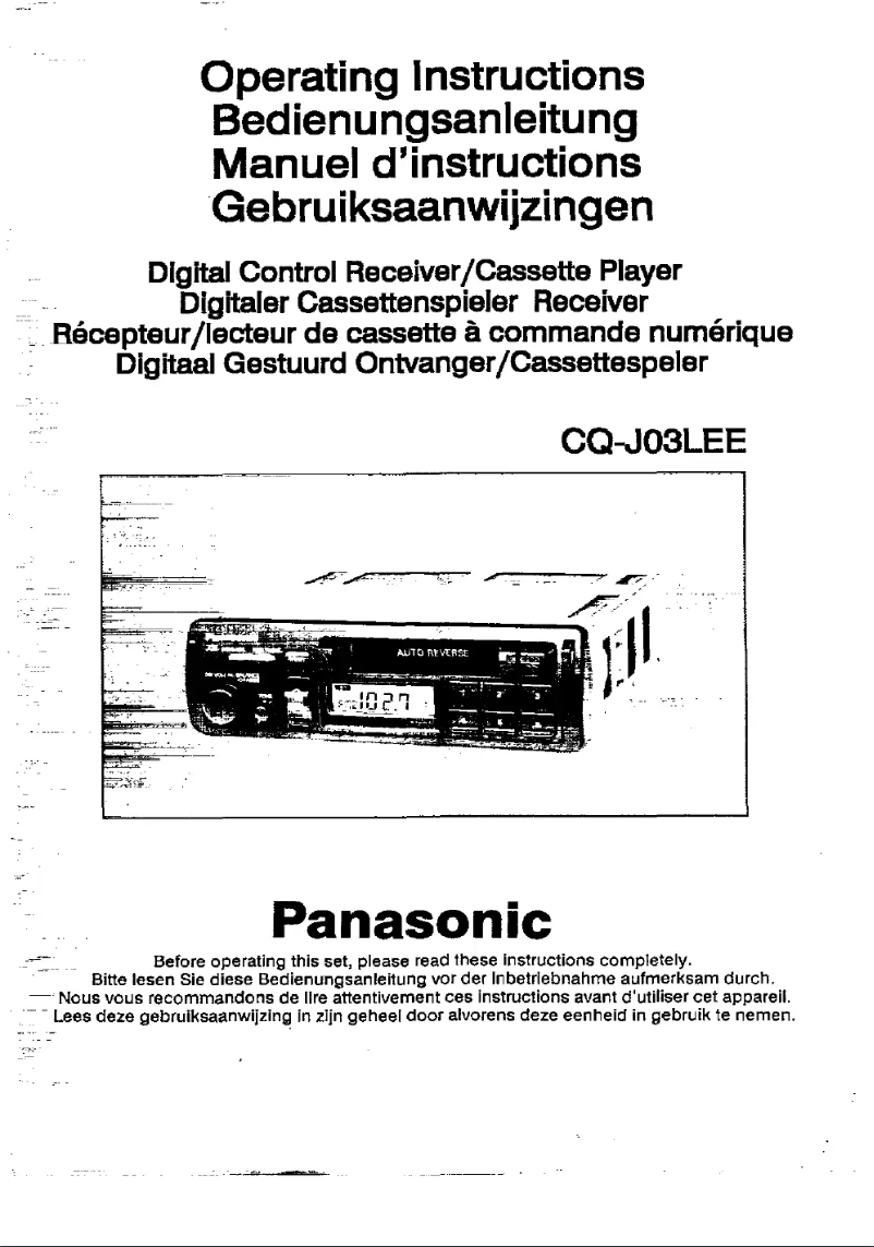 Page 1 de la notice Manuel utilisateur Panasonic CQ-J03LEE