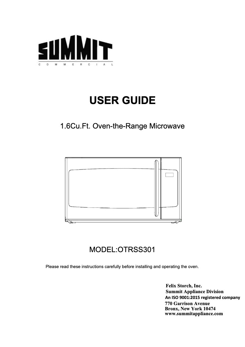 Page 1 de la notice Manuel utilisateur Summit OTRSS301