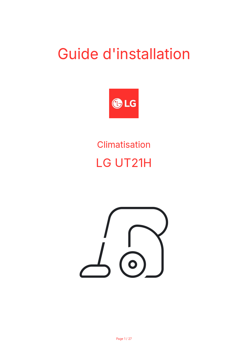 Page n°1 - Guide d'installation LG UT21H