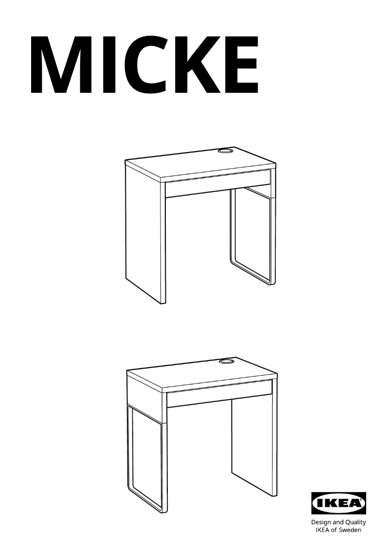 Page 1 de la notice Manuel utilisateur Ikea MICKE 604.847.64