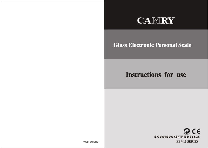Page n°1 - Manuel utilisateur Camry EB9323