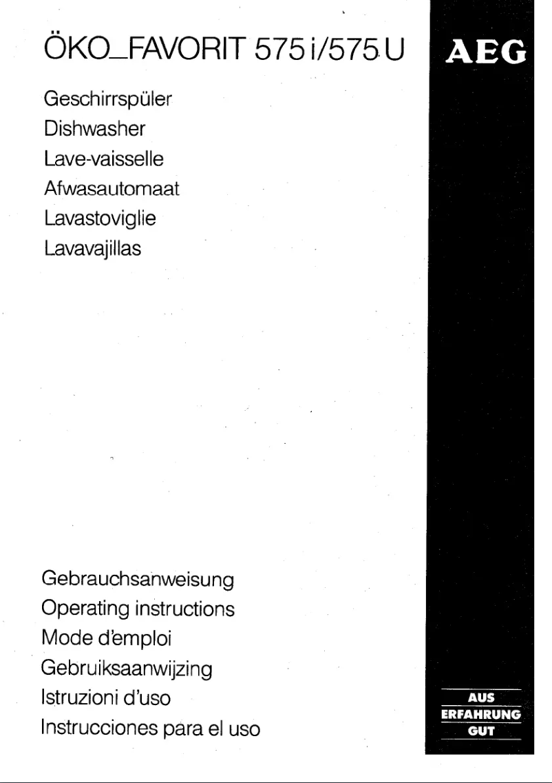 Page n°1 - Manuel utilisateur AEG Favorit 575I B