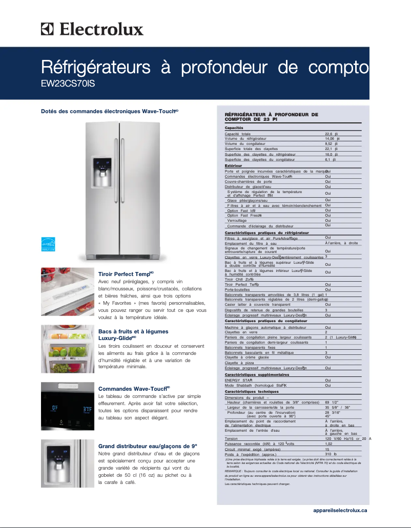 Image de la première page du manuel de l'appareil EW23CS70IW