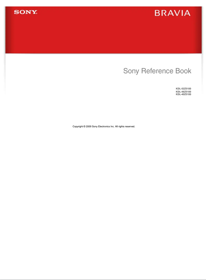 Page n°1 - Manuel utilisateur Sony Bravia KDL-46Z5100