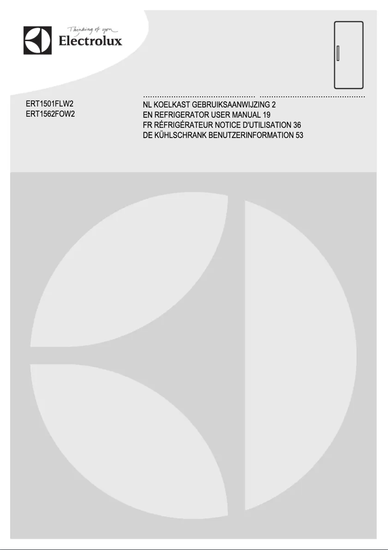 Page 1 de la notice Manuel utilisateur Electrolux ERT1501FLW2