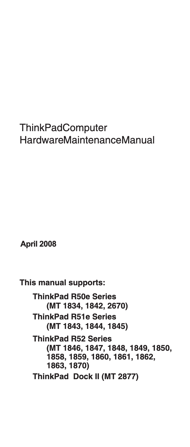 Page 1 de la notice Manuel utilisateur Lenovo ThinkPad R51e