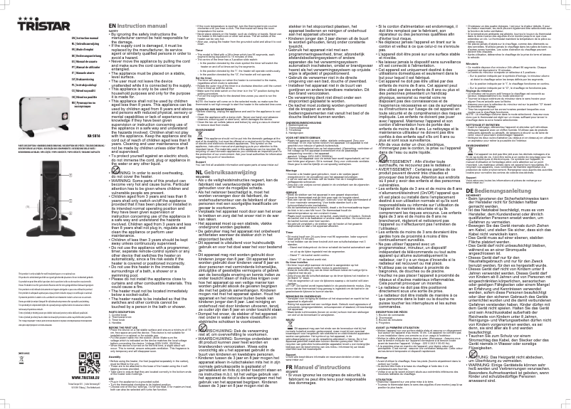 Page 1 de la notice Manuel utilisateur TriStar KA-5816