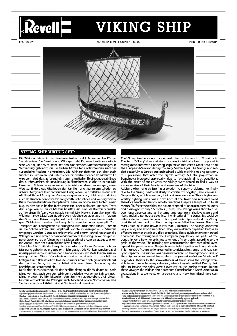 Page 1 de la notice Manuel utilisateur Revell Northmen