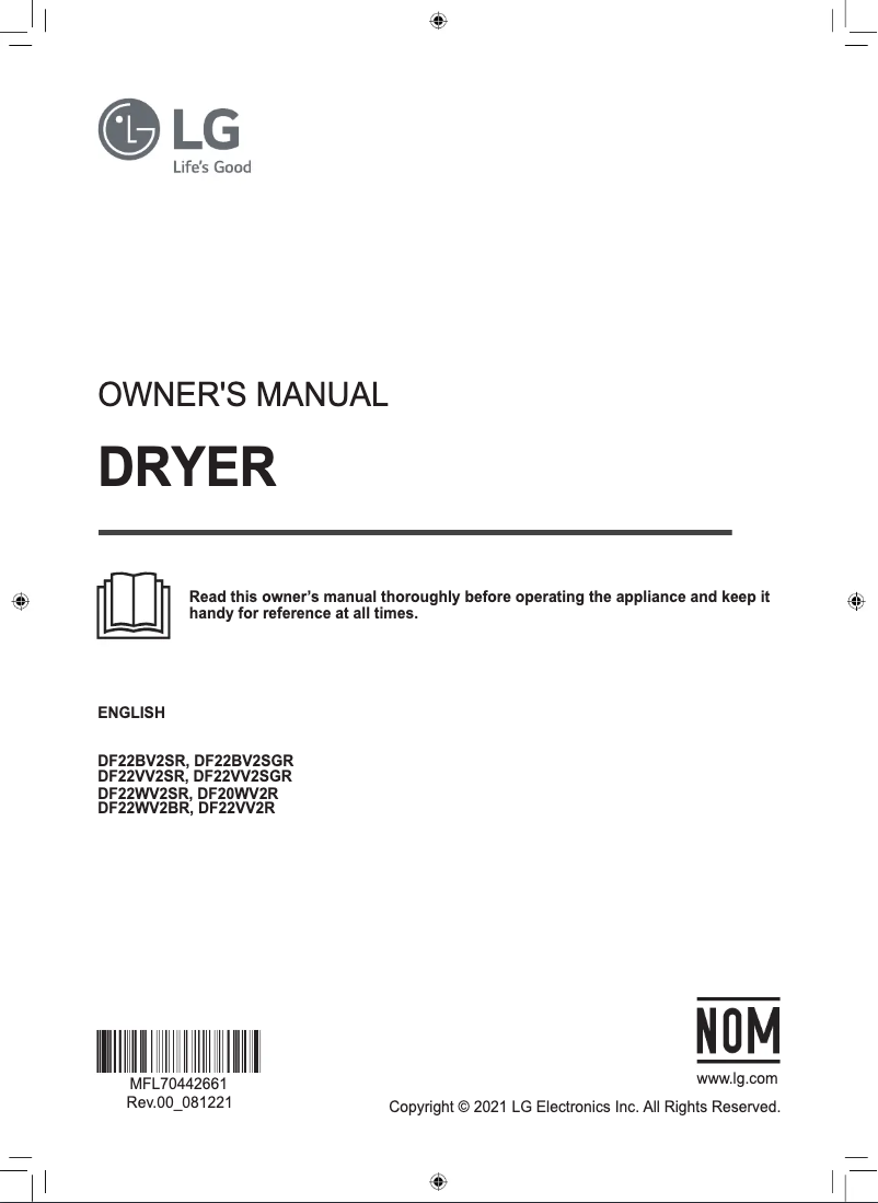 Page n°1 - Manuel utilisateur LG DF20WV2R