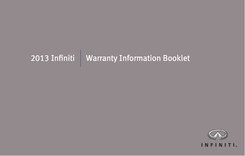 Page 1 de la notice Informations de garantie Infiniti FX (2013)