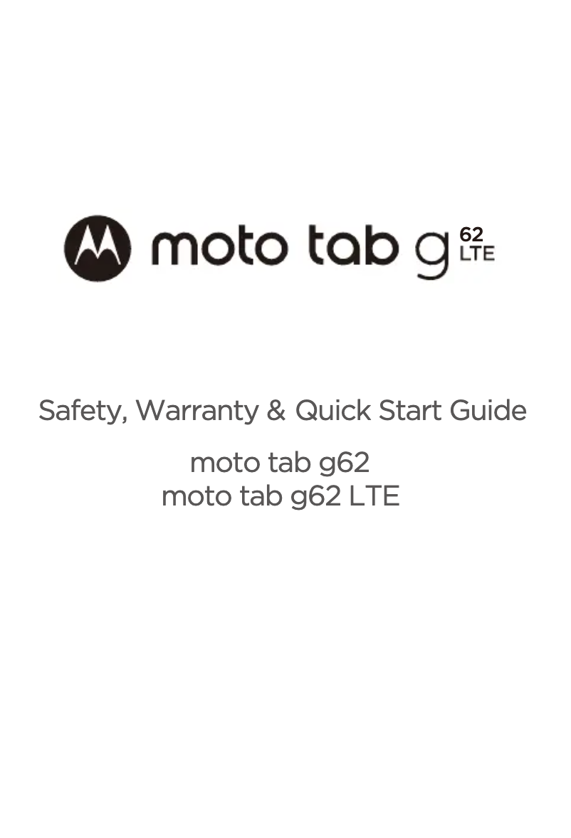 Page 1 de la notice Guide de démarrage rapide Motorola Tab M10 Plus 3rd Gen