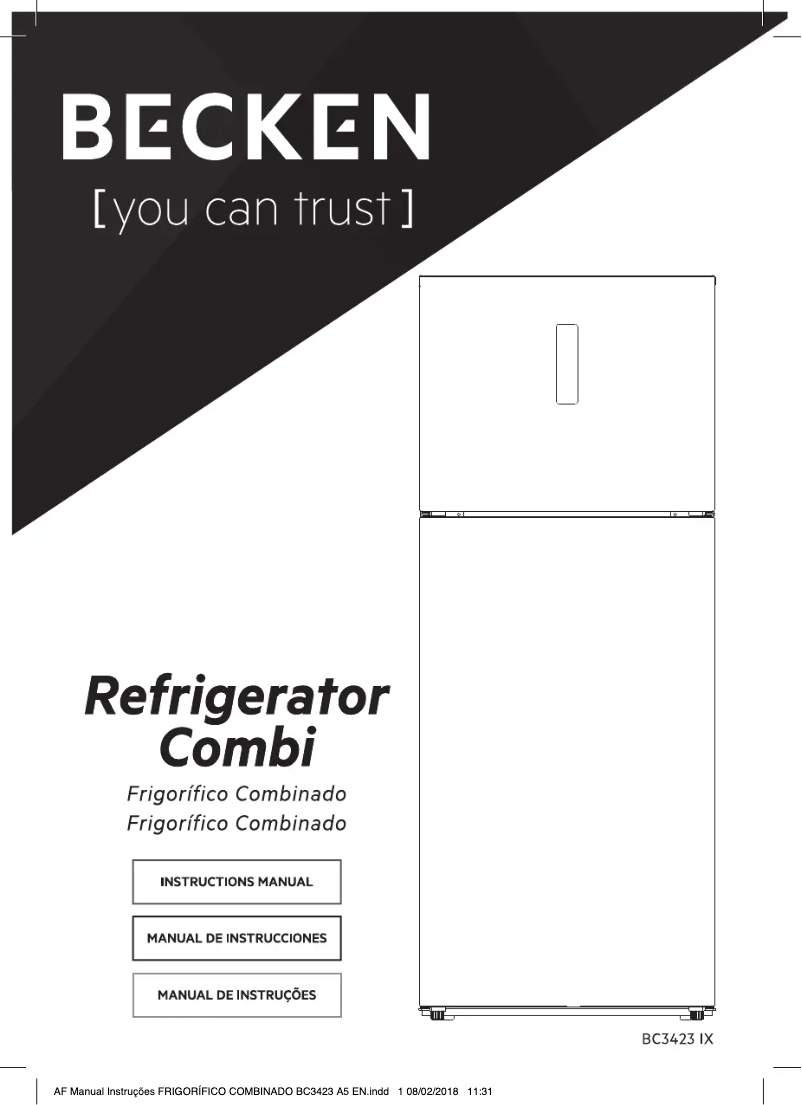 Image de la première page du manuel de l'appareil BC3423