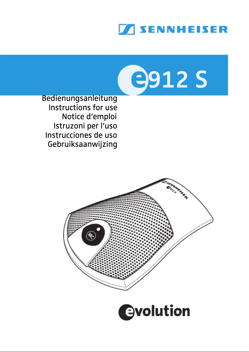 Page 1 de la notice Manuel utilisateur Sennheiser E912 S