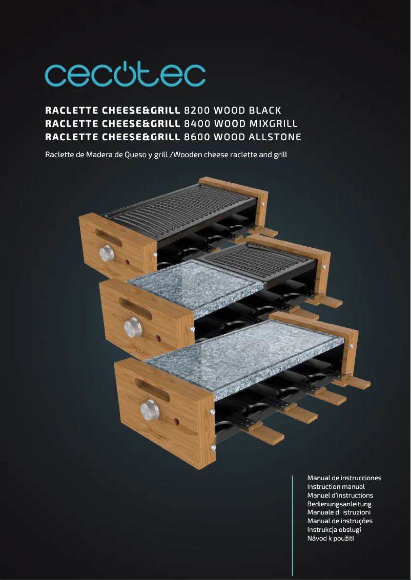 Image de la première page du manuel de l'appareil Cheese&Grill 8400 Wood MixGrill