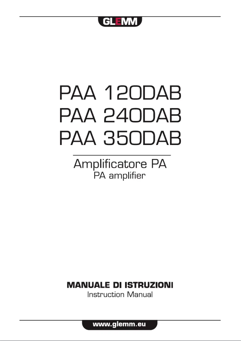 Page 1 de la notice Manuel utilisateur Glemm PAA 350DAB