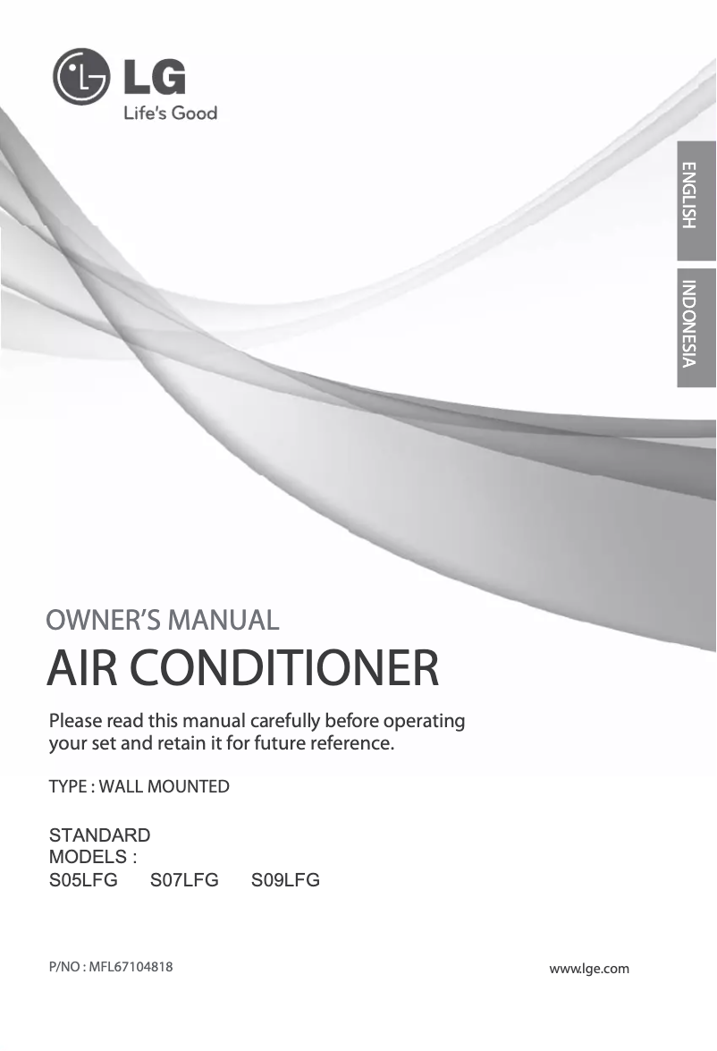 Page n°1 - Manuel utilisateur LG SN09LFG-2