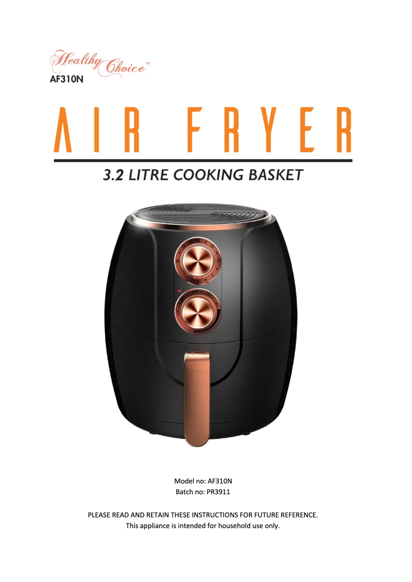 Page 1 de la notice Manuel utilisateur Lenoxx Healthy Choice AF310N