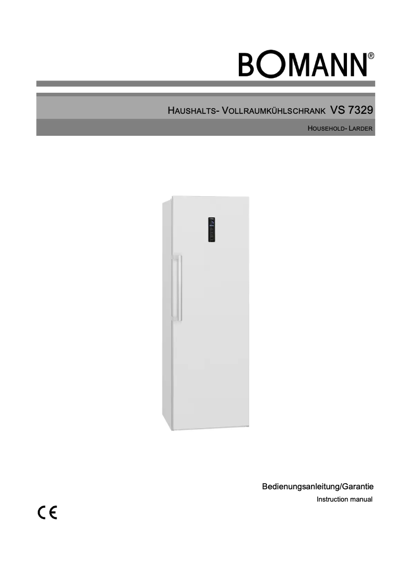 Page 1 de la notice Manuel utilisateur Bomann VS 7329