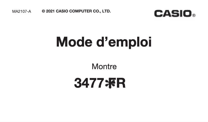 Page 1 de la notice Manuel utilisateur Casio F-105W-1A