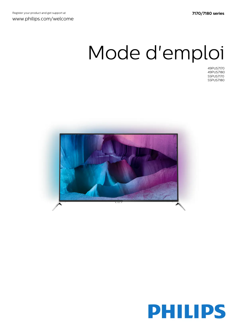 Page 1 de la notice Manuel utilisateur Philips 55PUK7150