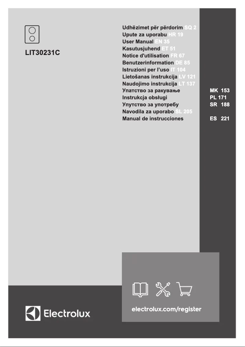 Page 1 de la notice Manuel utilisateur Electrolux LIT30231C