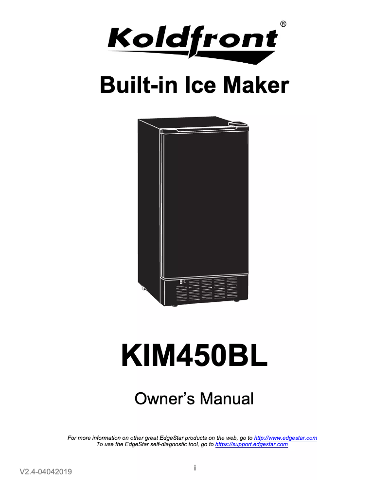 Page 1 de la notice Guide d'installation Koldfront KIM450