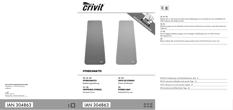 Page 1 de la notice Manuel utilisateur Crivit IAN 304863