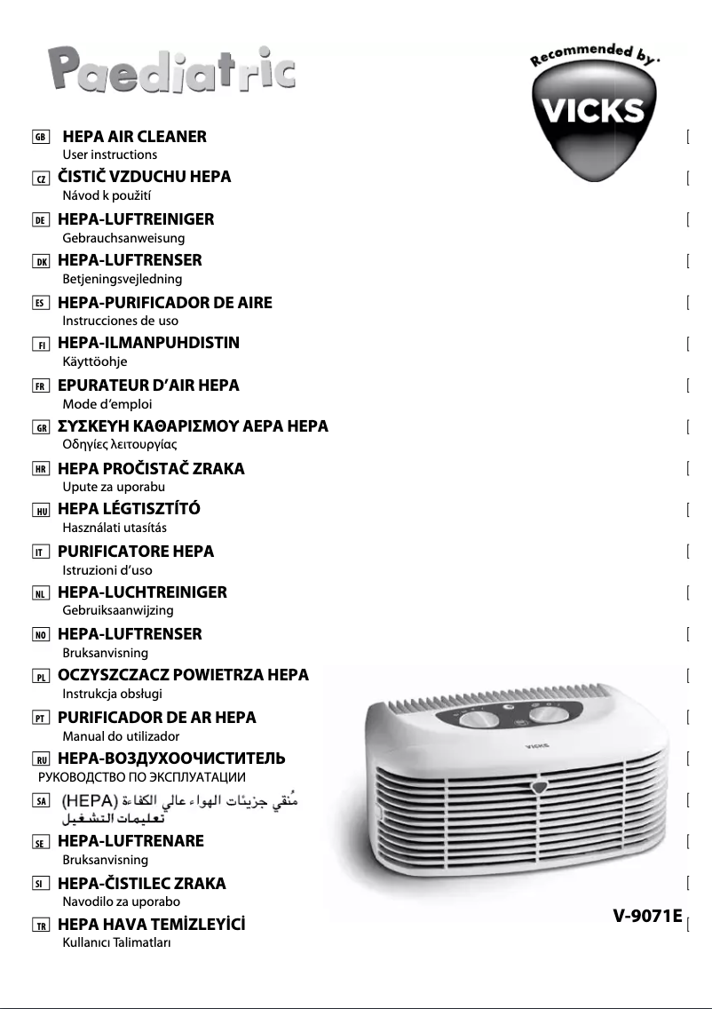 Page 1 de la notice Manuel utilisateur Vicks V-9071E