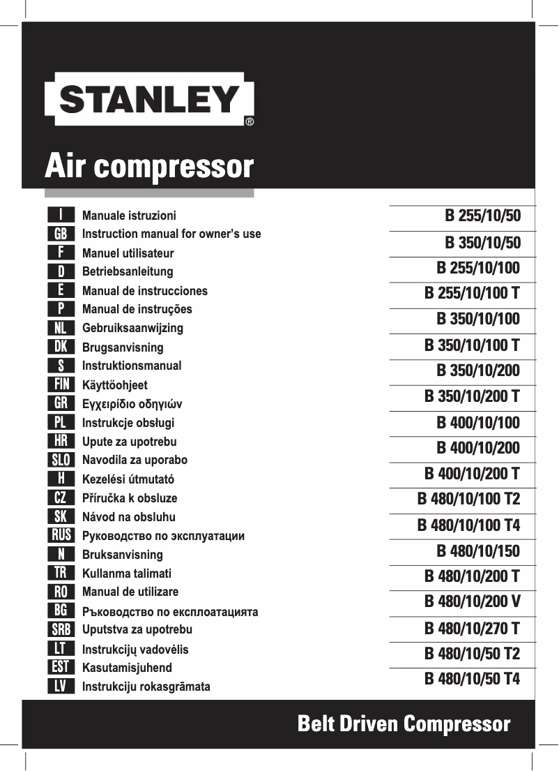 Image de la première page du manuel de l'appareil B 350/10/100