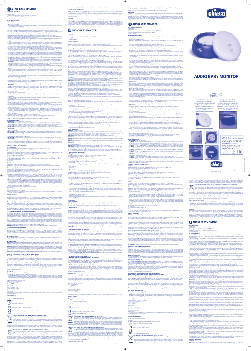 Page n°1 - Manuel utilisateur Chicco Audio Baby Monitor
