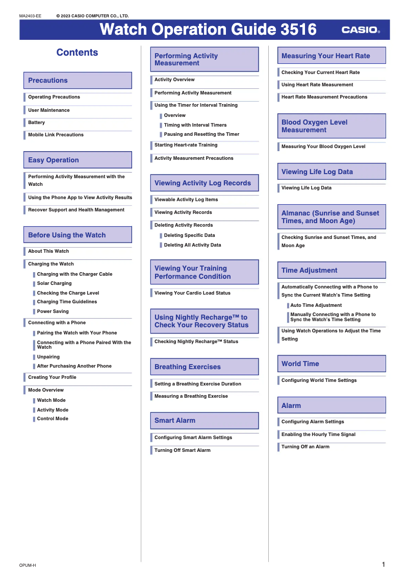 Page 1 de la notice Manuel utilisateur Casio G-Shock DWH-5600