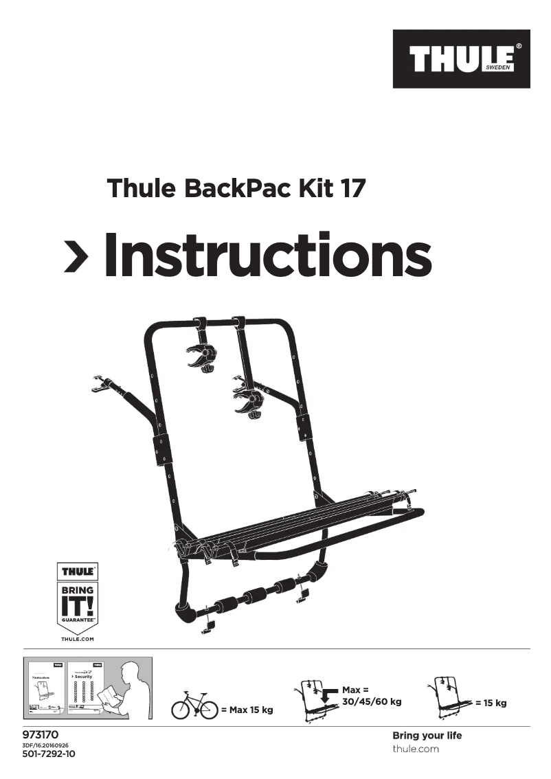 Page n°1 - Manuel utilisateur Thule BackPac Kit 17